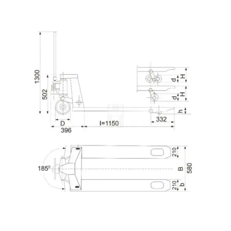 PORTA PALETES GRANDES CARGAS 5000 KG HU-LIFT