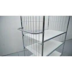 CARRINHO EM TUBO E PERFIL DE AÇO CROMADO