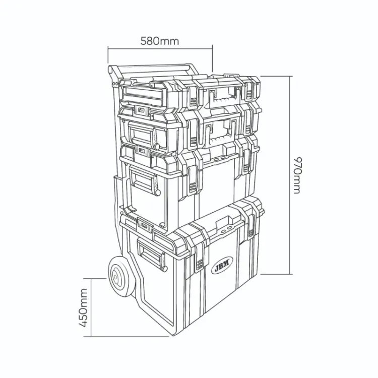 CARRO MODULAR COM CAIXAS EMPILHÁVEIS JBM ()