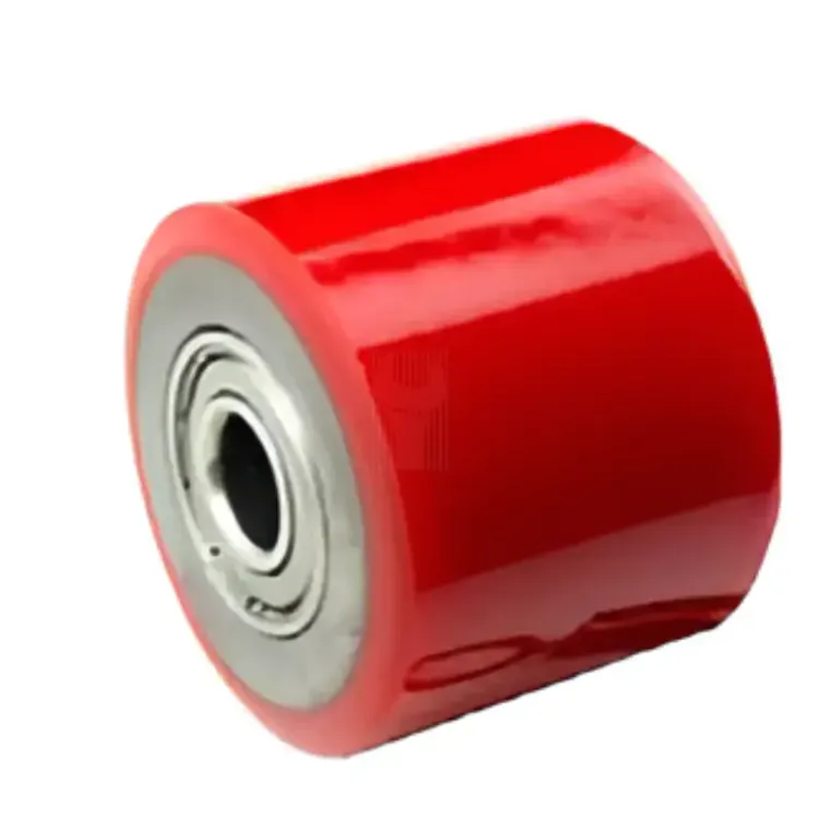 RODA DIANTEIRA PU VERMELHO Ø80X70MM POWERED