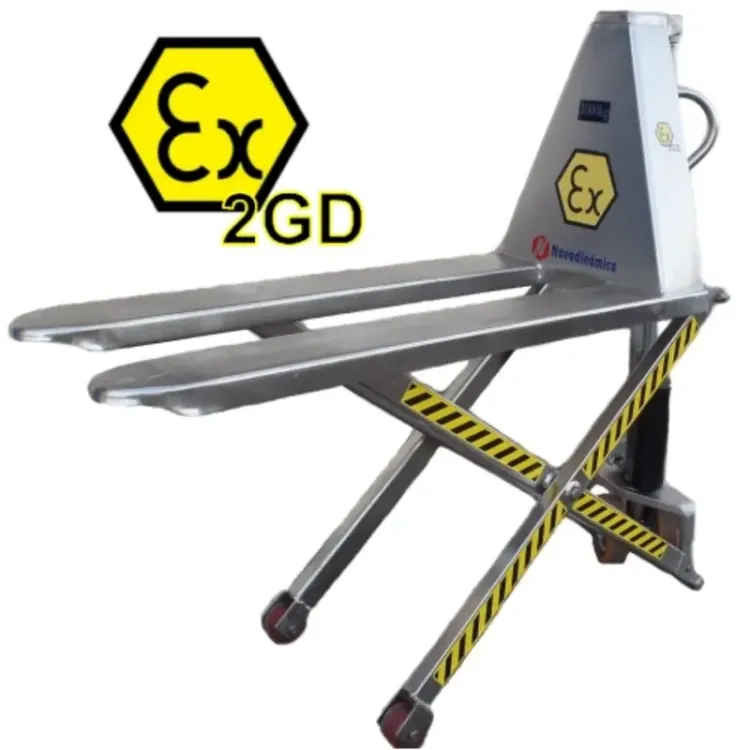 PORTA PALETES TESOURA MANUAL ATEX INOX ND