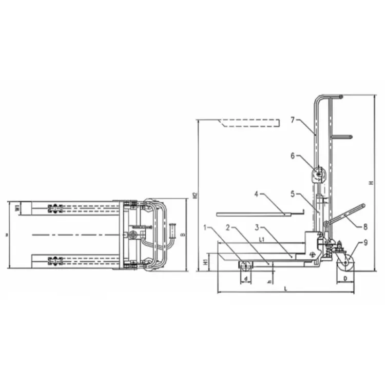 EMPILHADOR MANUAL HU LIFT PJA CAPAC KG ELEV MM ()