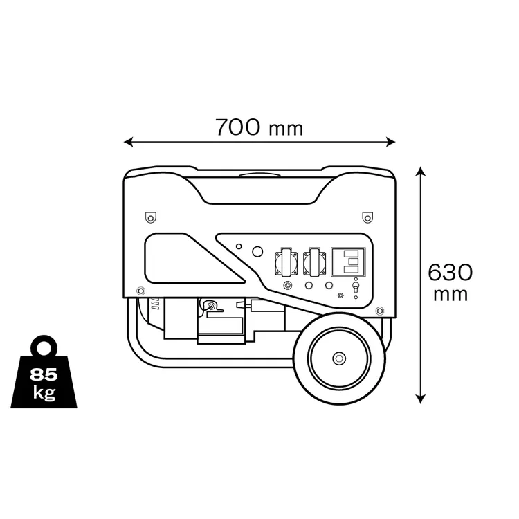 GERADOR 8KVA COM ARRANQUE ELÉCTRICO, RODAS E PEGA VITO