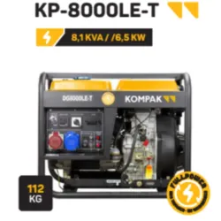 GERADOR DIESEL 8KVA FULL POWER KOMPAK