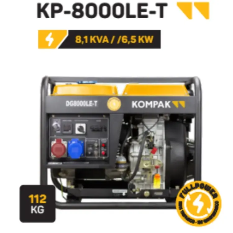 GERADOR DIESEL 8KVA FULL POWER KOMPAK